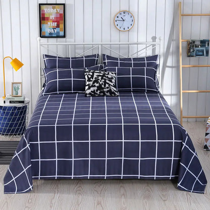3pcs/Set Home Textile Bed Sheet Set with Pillowcases Cotton Material Lovers Home Room Bedding Flat Sheet Bed Sheet Set