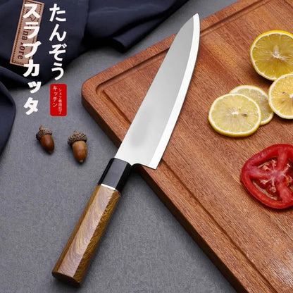 Japanese Chef's Knife Sushi Sashimi Knife Stainless Steel Kitchen Slicing Nakiri Knife 5Cr15 Blade Wood Handle Kitchen Tools