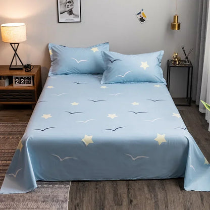 Geometry printed flat bed sheet set couple 2 people super cozy luxury double bed bedsheet single double queen king size