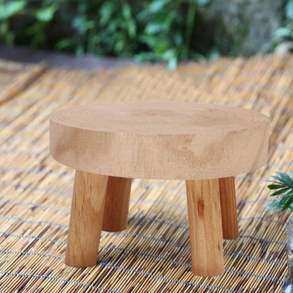 Wooden Plant Stand Flower Pot Base Holder Stool Indoor Outdoor Garden Succulent Pots Tray Flower Display Plant Stand SmallStool