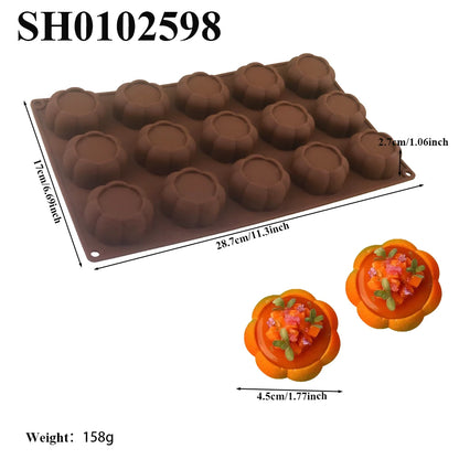 Chrysanthemum Cocoa Bean Pudding Cup Cherry Blossom Design Silicone Cake Mold Chocolate Mould Kitchen Dessert Decorating Tools