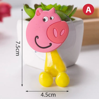 Suction Cup Toothbrush Holder Bathroom Accessories Set Tool Wall Suction Holder Animal Cute Cartoon Animals
