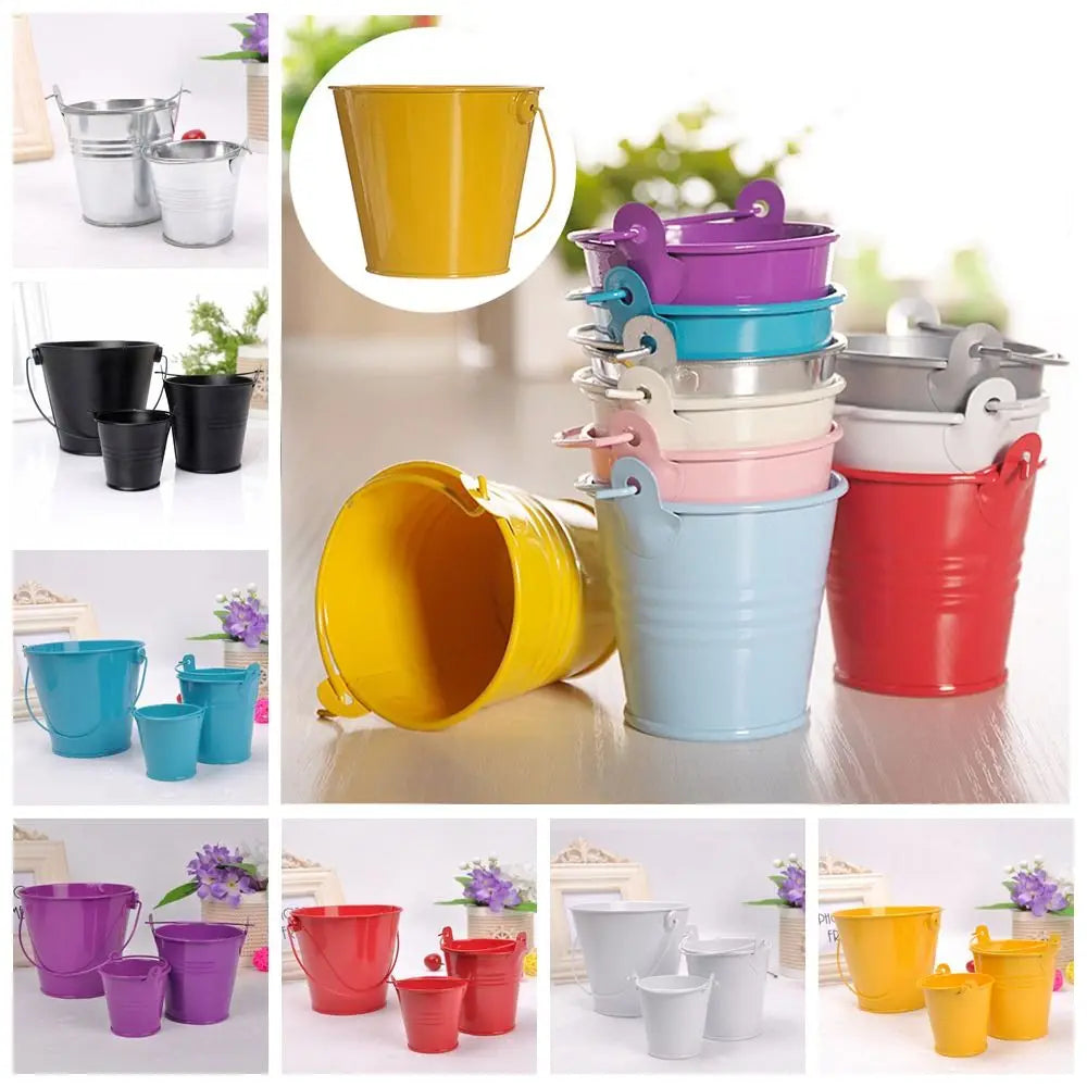 Hook Flower Pot Wrought Iron Flower Barrel Balcony Pots Planters Wall Hanging Bucket Pot Decorative Flower Pot Garden Supplies