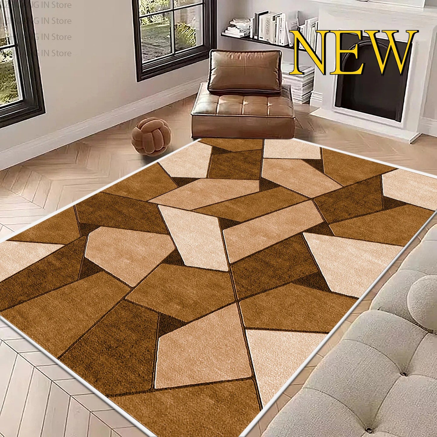 Modern Abstract Style Large Living Room Carpet Decoration Home Rugs for Bedroom Non-slip Lounge Rug Mat for Children Washable