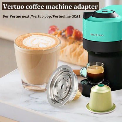 Coffee capsule adapter for Vertuo Next/Vertuo pop/Vertuoline GCA1 coffee machine to be used with original capsules iCafilas