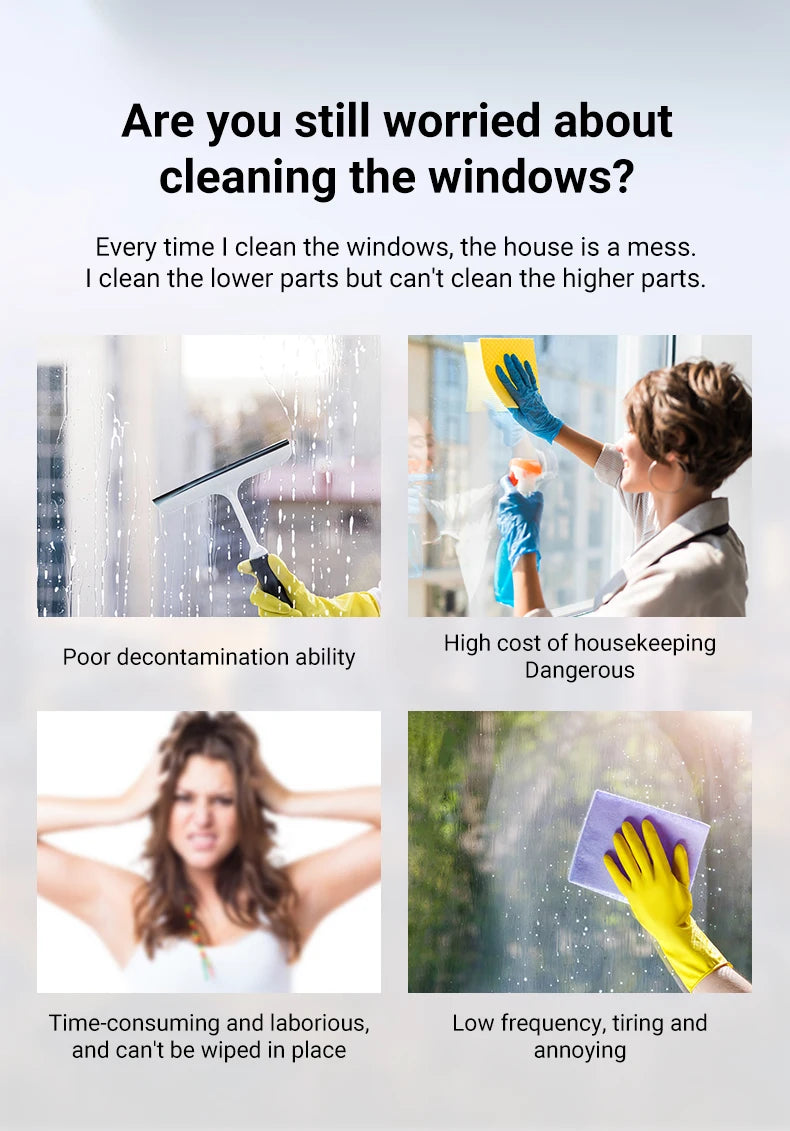 DIVEDEER Window Cleaning Robot  High Suction Intelligent Electric Window Cleaner Water Jet Vacuum Cleaner