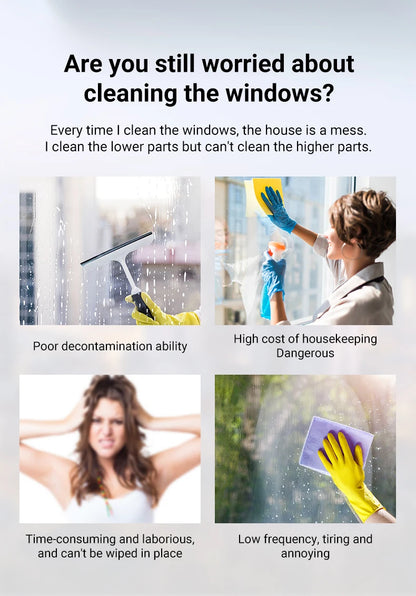 DIVEDEER Window Cleaning Robot  High Suction Intelligent Electric Window Cleaner Water Jet Vacuum Cleaner