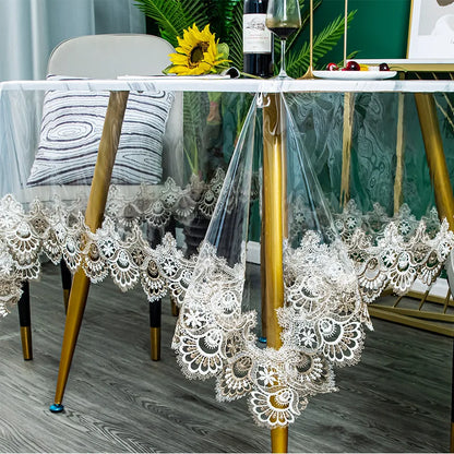 New Transparent PVC Dining Table Cloth Waterproof Washable Plastic Tablecloth Rectangular Round Soft Glass Tea Table Cover Mat