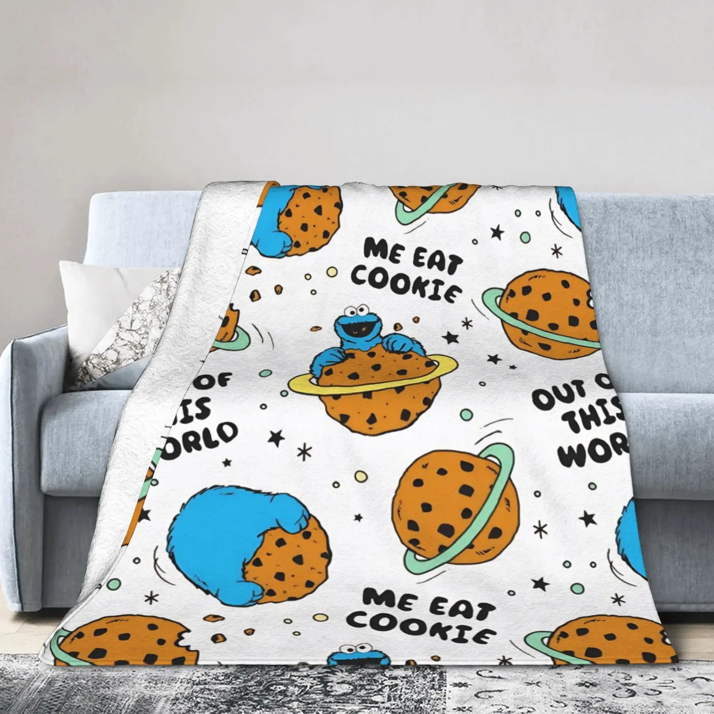 Cookie Monsters Blankets  Soft Warm Street Trend Plush Throw Blanket For Students Outdoor Flannel Bedspread Bed Cover