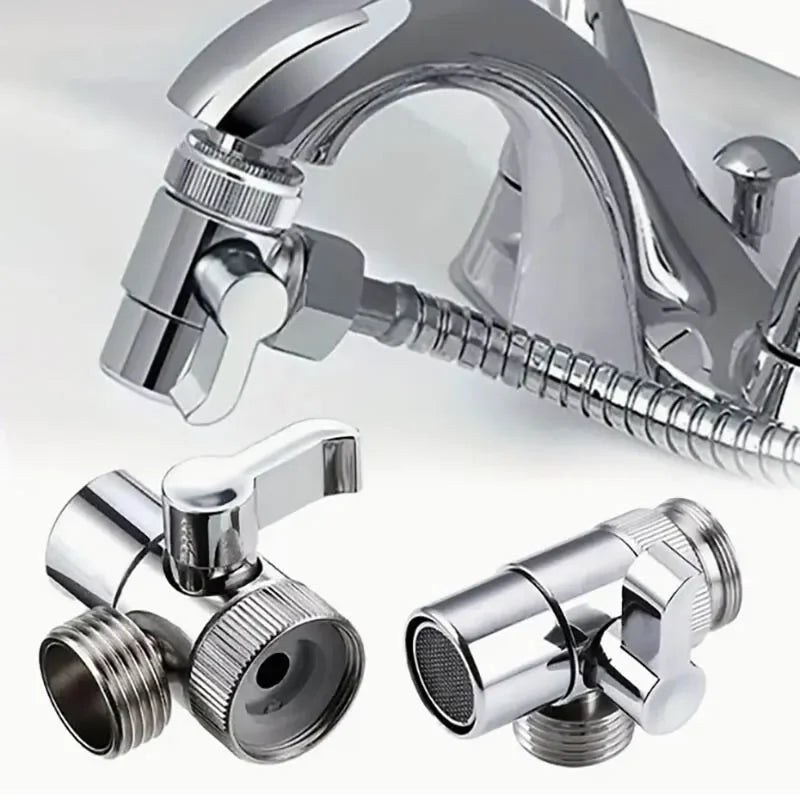 Universal Faucet Splitter for Kitchen Bathroom Toilet and Shower Diverter Valve Water Tap Connector with Easy Switch Adapter
