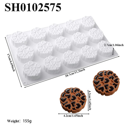 Chrysanthemum Cocoa Bean Pudding Cup Cherry Blossom Design Silicone Cake Mold Chocolate Mould Kitchen Dessert Decorating Tools