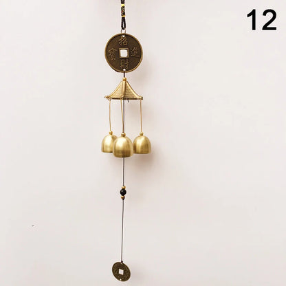 1Pc Antique Wind Chime Copper Yard Garden Outdoor Living Decoration Metal Wind Chimes Outdoor Chinese Oriental Lucky Metal Decor