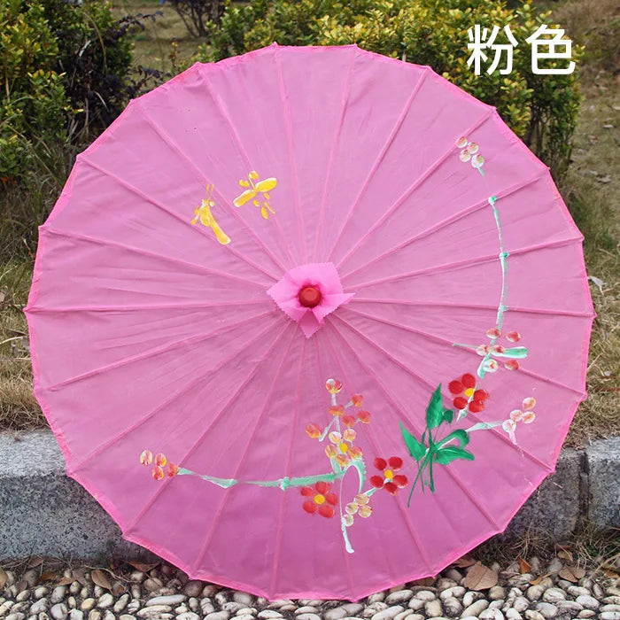 1pcs Chinese art umbrella bamboo frame silk parasol for wedding birthday party bride bridemaid hand-painted flower design