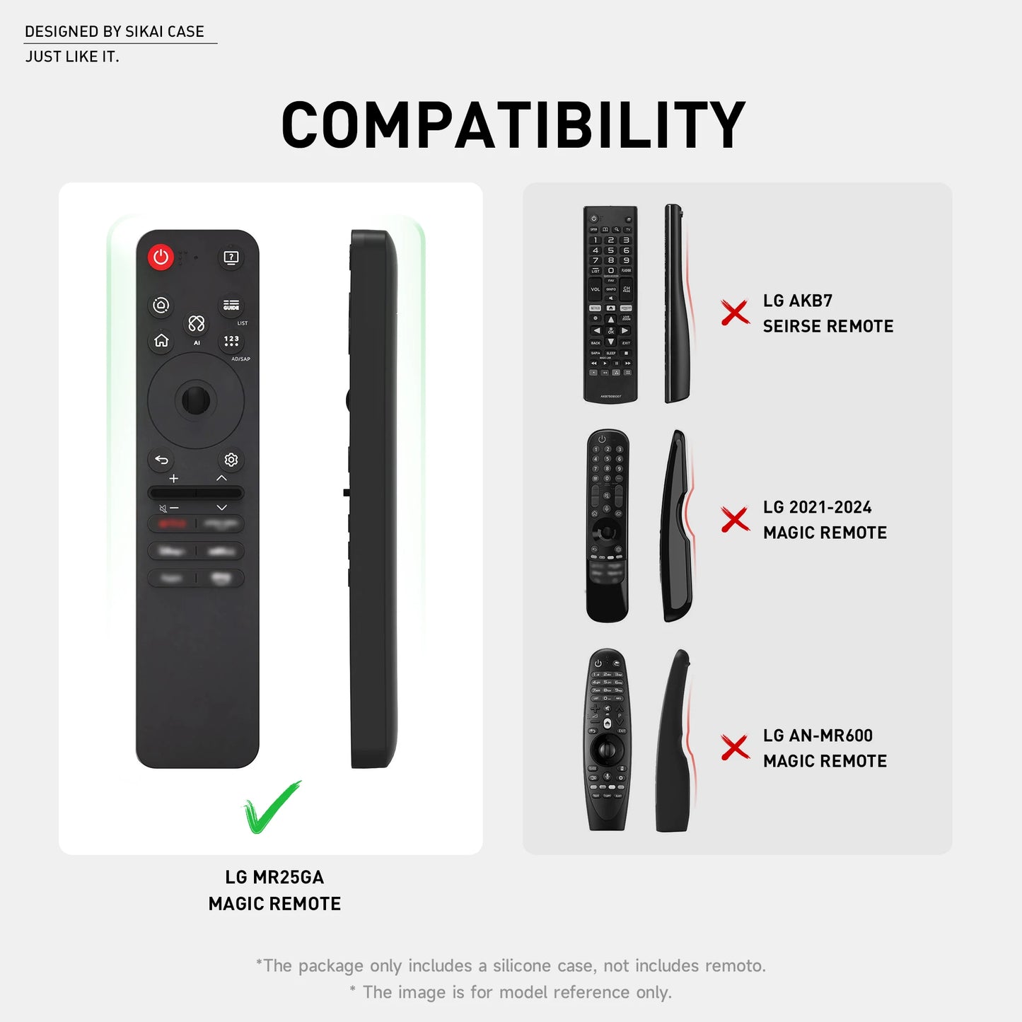 SIKAI Silicone Case for LG MR25GA /MR21GA Magic Remote Compatible with 2025 LG OLED Smart TV AI-C5/B5/G5/M5 Series Remote