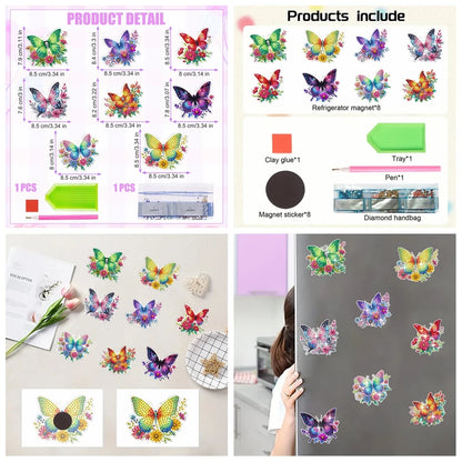 8pcs/Set Diamond Painting Magnets for Refrigerator Diamond Art Fridge Magnets for Adults Diamond Art Refrigerator Magnets Kits