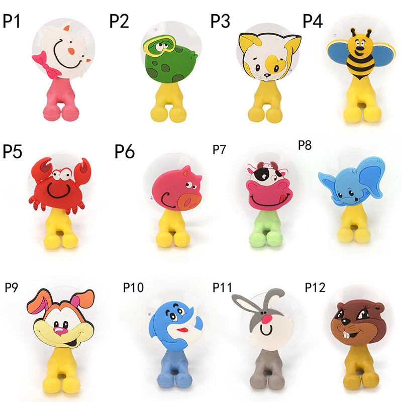 Suction Cup Toothbrush Holder Bathroom Accessories Set Tool Wall Suction Holder Animal Cute Cartoon Animals