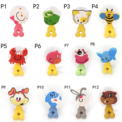 Suction Cup Toothbrush Holder Bathroom Accessories Set Tool Wall Suction Holder Animal Cute Cartoon Animals