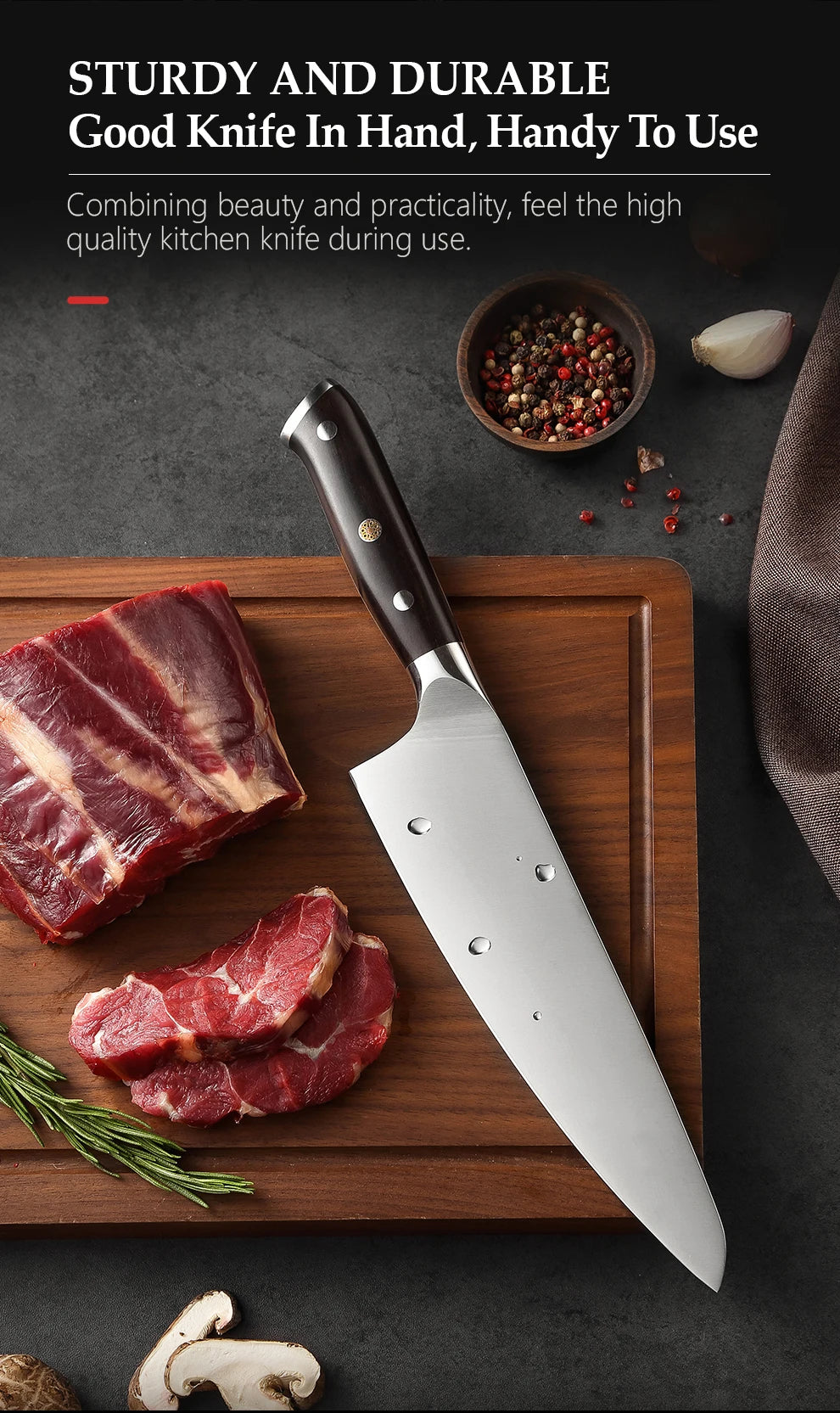 XINZUO 1-5PCS Stainless Steel Knives Set GERMANY 1.4116 Steel Chef Bread Utility Santoku Petty Knives Cooking Tools Ebony Handle