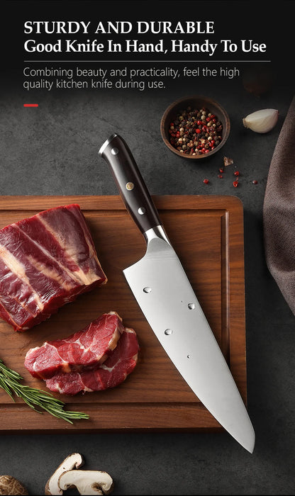 XINZUO 1-5PCS Stainless Steel Knives Set GERMANY 1.4116 Steel Chef Bread Utility Santoku Petty Knives Cooking Tools Ebony Handle