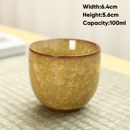 Ice Cracking Style Ceramic Tea Cup,Pottery Espresso Coffee Cups,Porcelain Kung Fu Teacup,Ceramics Sake Mug,Tea Bowl,Wholesale