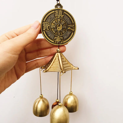 1Pc Antique Wind Chime Copper Yard Garden Outdoor Living Decoration Metal Wind Chimes Outdoor Chinese Oriental Lucky Metal Decor