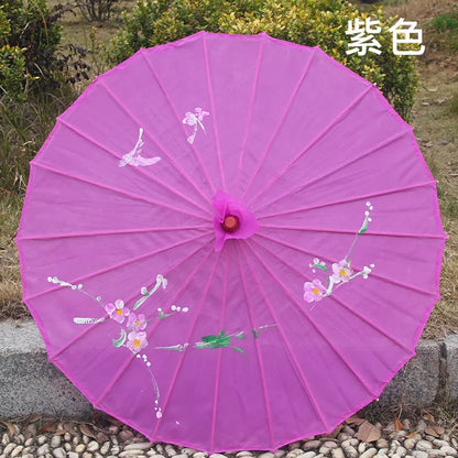 1pcs Chinese art umbrella bamboo frame silk parasol for wedding birthday party bride bridemaid hand-painted flower design