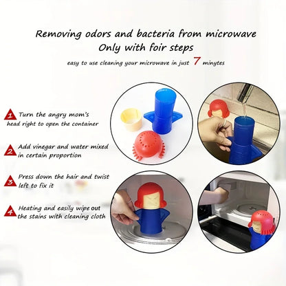 Angry Mama Oven Steam Microwave Cleaner Easily Remover Oil Dirt Fridge Deodorizer For Kitchen Cleaning Tool Useful Household