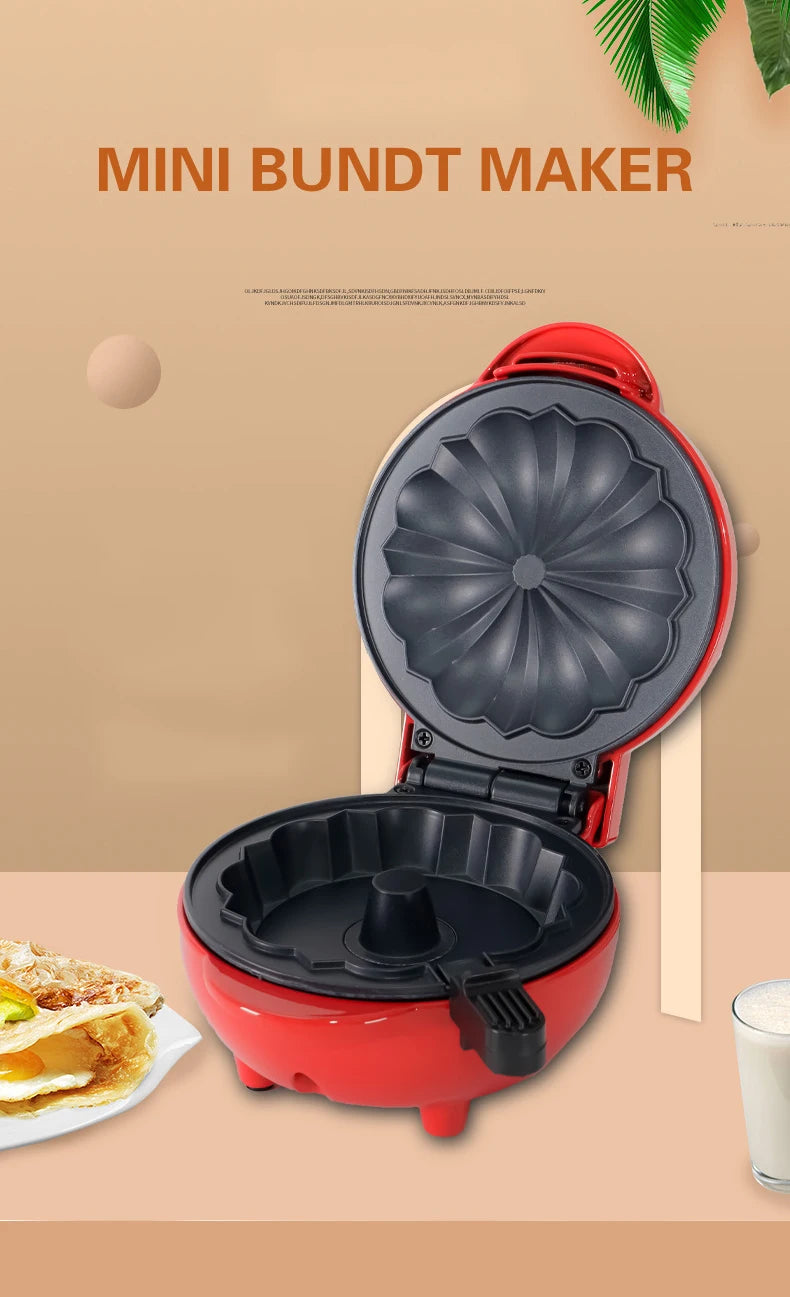 DMWD Electric Cake Maker Mini Waffles Bowl Breakfast Machine Non-Stick Cupcake Muffin Oven Pumpkin Pie Molds Egg Cake 110V/220V