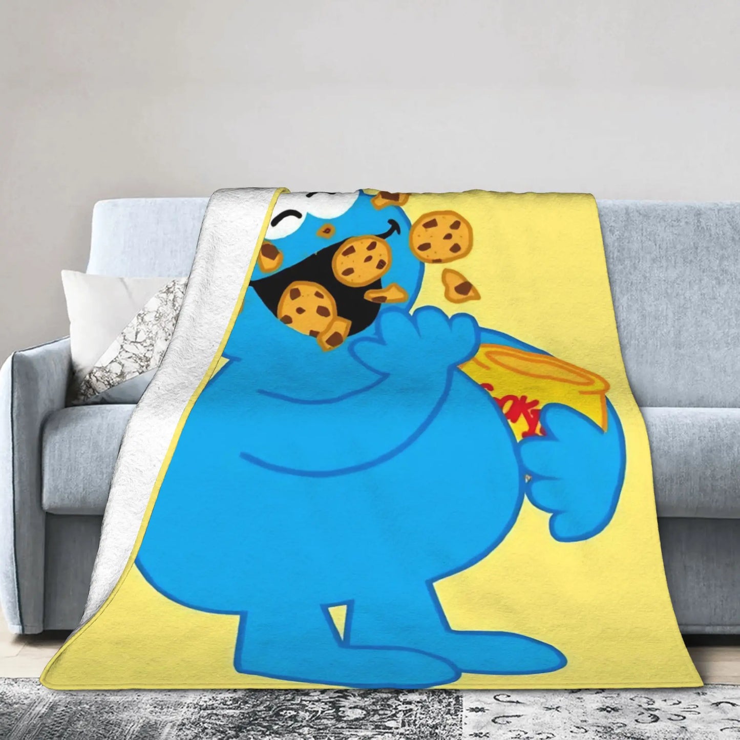 Cookie Monsters Blankets  Soft Warm Street Trend Plush Throw Blanket For Students Outdoor Flannel Bedspread Bed Cover