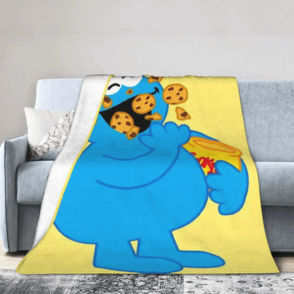 Cookie Monsters Blankets  Soft Warm Street Trend Plush Throw Blanket For Students Outdoor Flannel Bedspread Bed Cover