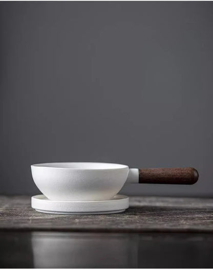 Sandalwood Handle Tea Strainer Black and White Tea Filter Ceramic Filter Tea Ceremony Accessories Teaset Supplies
