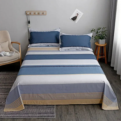 Geometry printed flat bed sheet set couple 2 people super cozy luxury double bed bedsheet single double queen king size