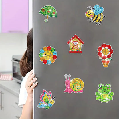 8pcs/Set Diamond Painting Magnets for Refrigerator Diamond Art Fridge Magnets for Adults Diamond Art Refrigerator Magnets Kits