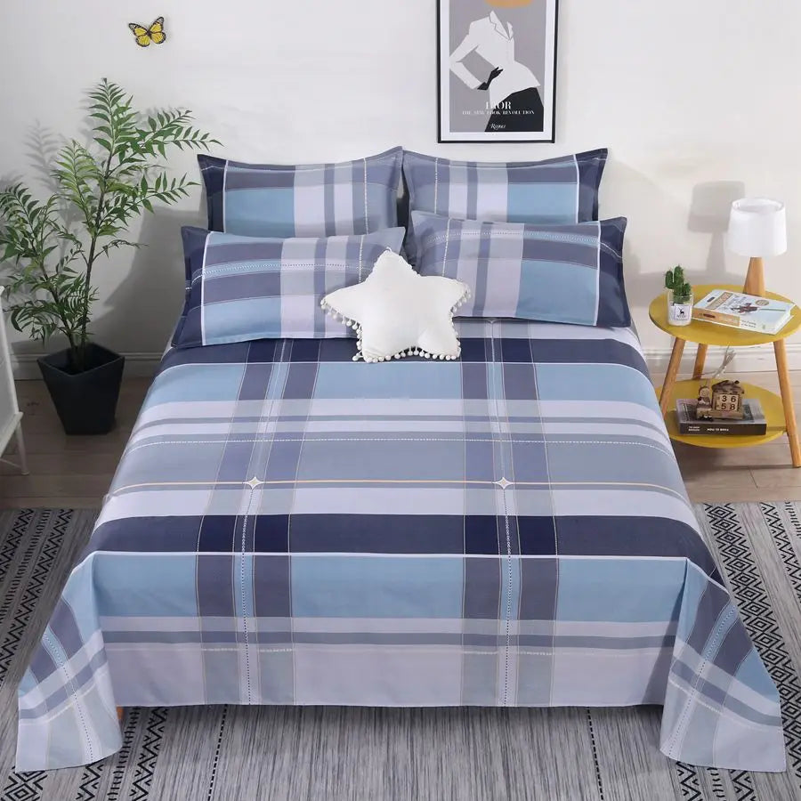 3pcs/Set Home Textile Bed Sheet Set with Pillowcases Cotton Material Lovers Home Room Bedding Flat Sheet Bed Sheet Set