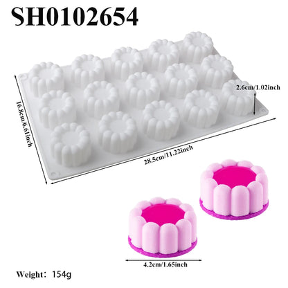 Chrysanthemum Cocoa Bean Pudding Cup Cherry Blossom Design Silicone Cake Mold Chocolate Mould Kitchen Dessert Decorating Tools