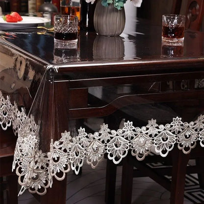 New Transparent PVC Dining Table Cloth Waterproof Washable Plastic Tablecloth Rectangular Round Soft Glass Tea Table Cover Mat