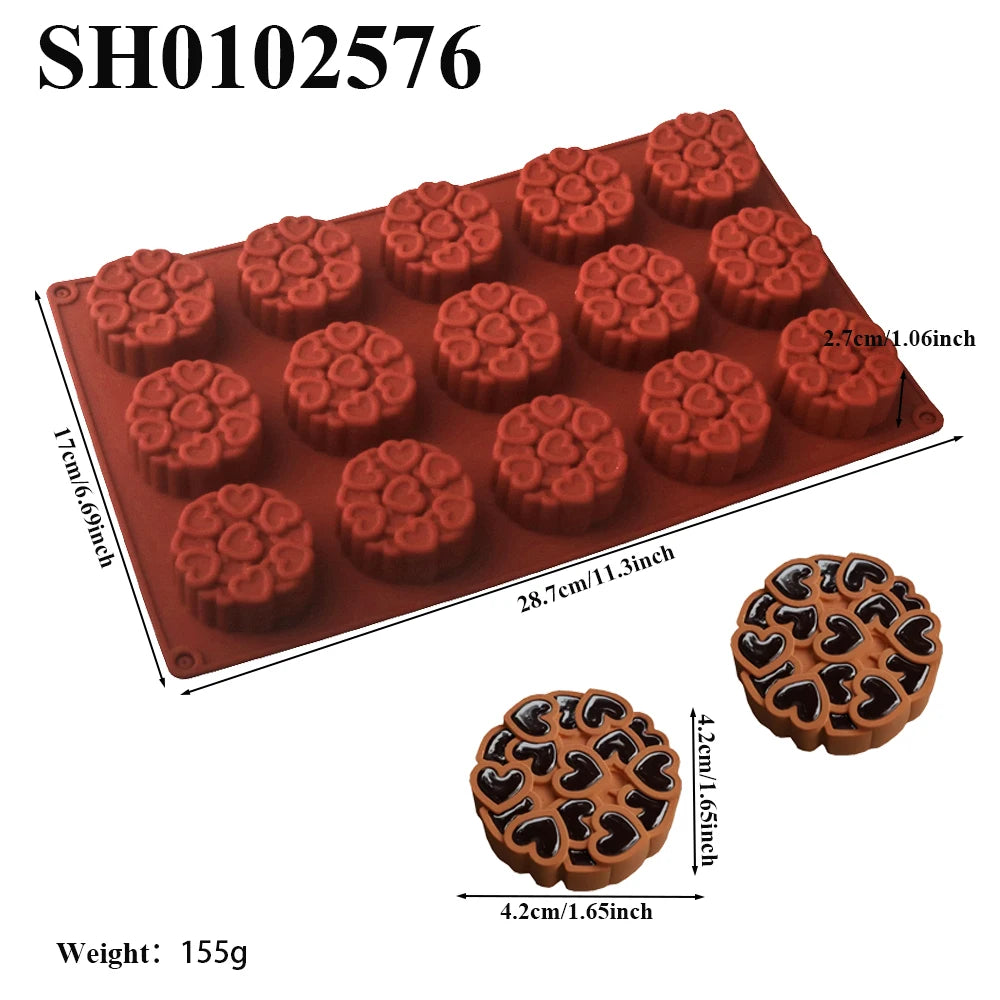 Chrysanthemum Cocoa Bean Pudding Cup Cherry Blossom Design Silicone Cake Mold Chocolate Mould Kitchen Dessert Decorating Tools