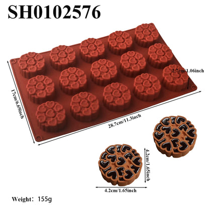Chrysanthemum Cocoa Bean Pudding Cup Cherry Blossom Design Silicone Cake Mold Chocolate Mould Kitchen Dessert Decorating Tools
