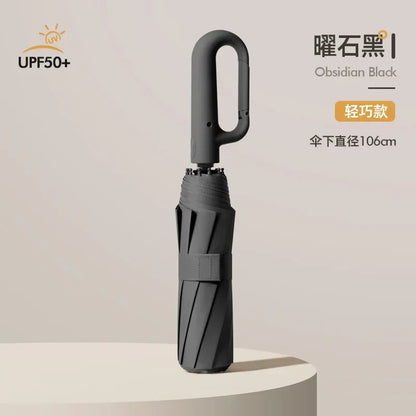 Strong Windproof Automatic Umbrella Sunshade UV Protection Folding Men's Umbrella Buckle Rain Large Parasol for Women