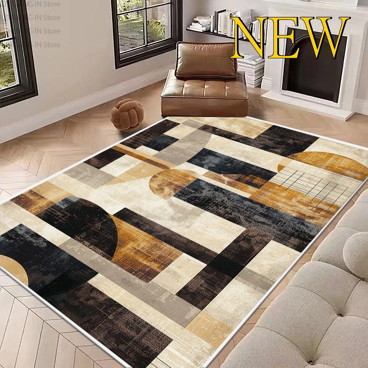 Modern Abstract Style Large Living Room Carpet Decoration Home Rugs for Bedroom Non-slip Lounge Rug Mat for Children Washable