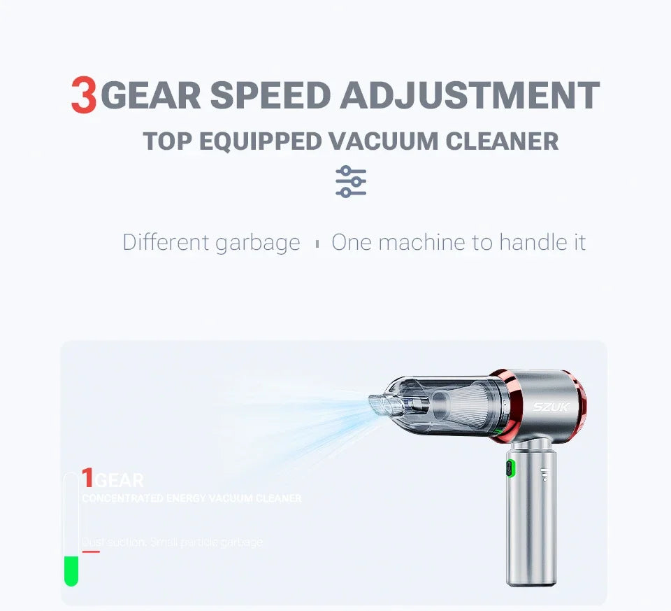 SZUK 18000PA Mini Car Vacuum Cleaner Wireless Handheld Cleaning Machine for Keyboard Powerful Portable Vacuum Cleaner for Car
