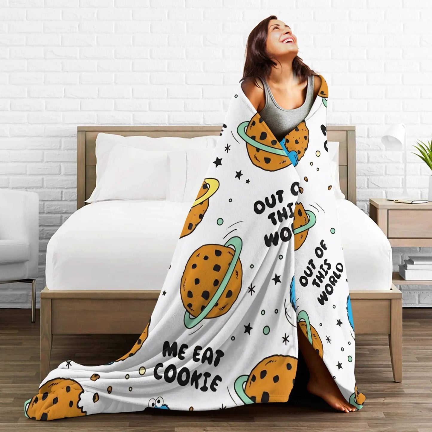 Cookie Monsters Blankets  Soft Warm Street Trend Plush Throw Blanket For Students Outdoor Flannel Bedspread Bed Cover