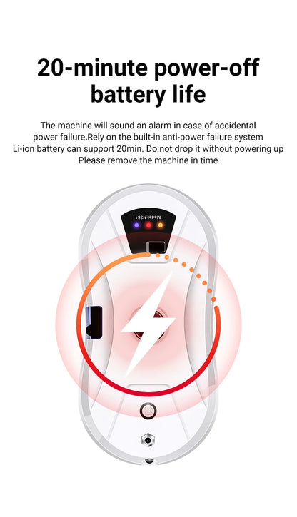 DIVEDEER Window Cleaning Robot  High Suction Intelligent Electric Window Cleaner Water Jet Vacuum Cleaner