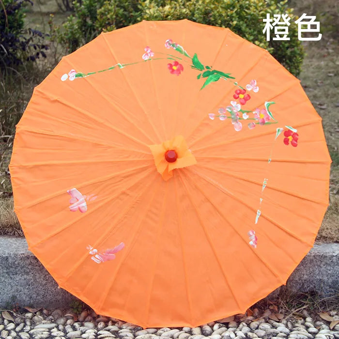 1pcs Chinese art umbrella bamboo frame silk parasol for wedding birthday party bride bridemaid hand-painted flower design