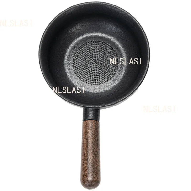Sandalwood Handle Tea Strainer Black and White Tea Filter Ceramic Filter Tea Ceremony Accessories Teaset Supplies