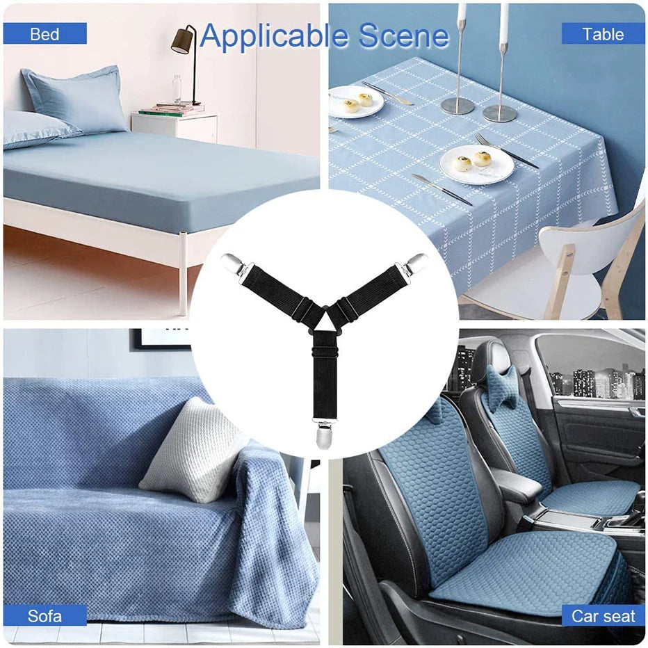 Home Adjustable Elastic Bed Sheet Fixing Clip Sofa Mattress Cover Corner Holder Clip Fastener Mattress Feets Organize Gadgets