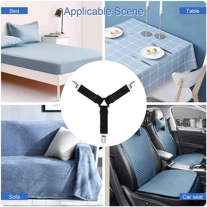 Home Adjustable Elastic Bed Sheet Fixing Clip Sofa Mattress Cover Corner Holder Clip Fastener Mattress Feets Organize Gadgets