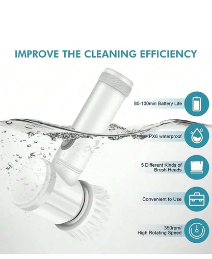 Multipurpose Cleaning Brush  Kitchen Gadgets Hair Brushes Bathroom Broom Toilet Mops Electric Household Cordless Spin Scrubber