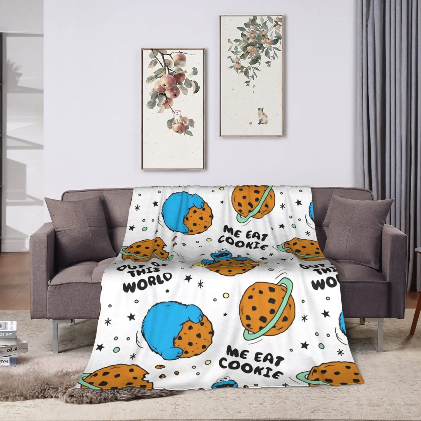 Cookie Monsters Blankets  Soft Warm Street Trend Plush Throw Blanket For Students Outdoor Flannel Bedspread Bed Cover