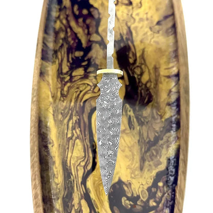 Damascus Steel Blade Pu 'er Tea Knife Billets DIY Hand Tool Parts Outdoor Tea Needles Dull  Blade Blank embryo  Accessories